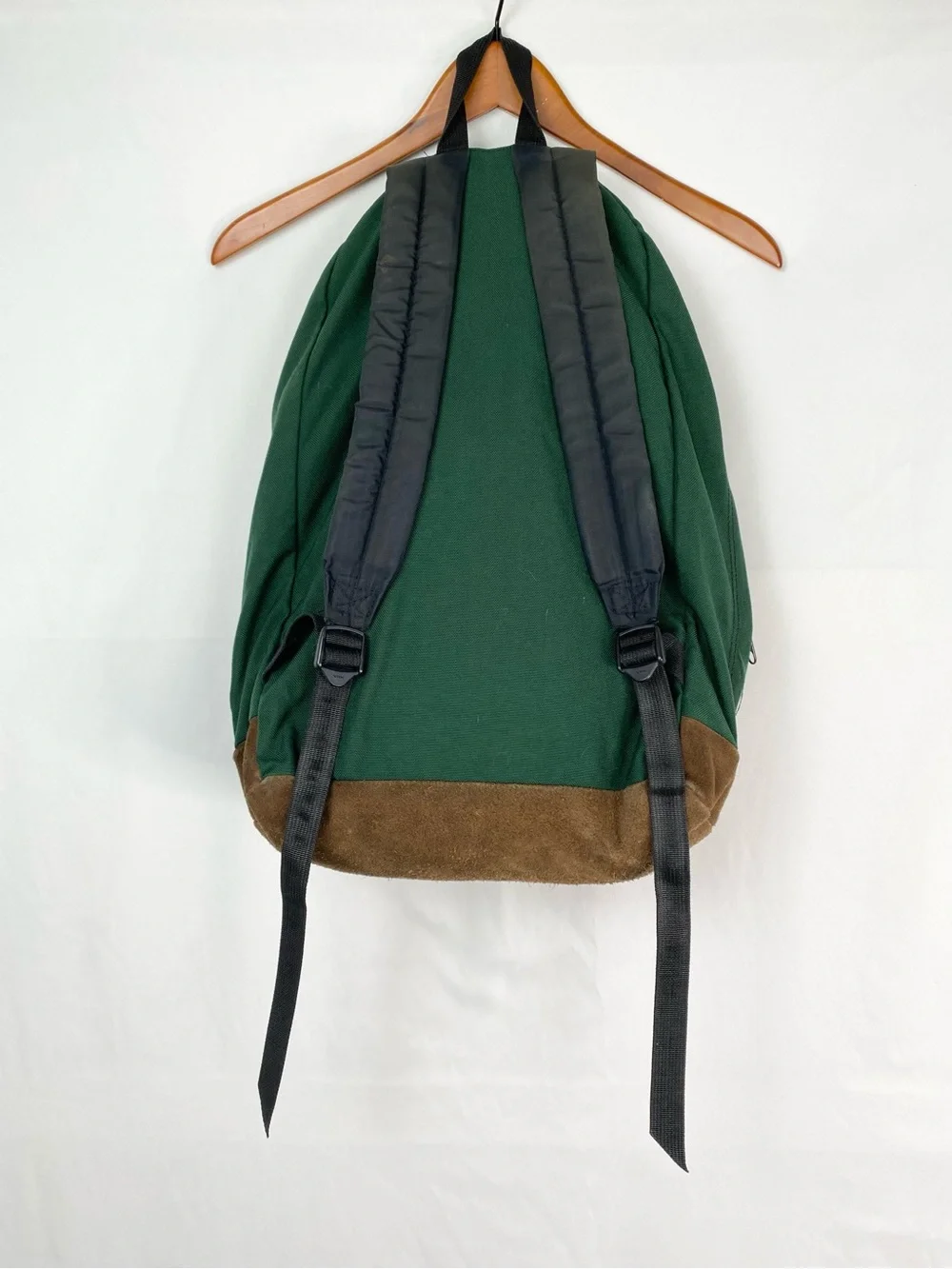 Vintage 90s Jansport Backpack Suede Bottom Made in USA Bag Green